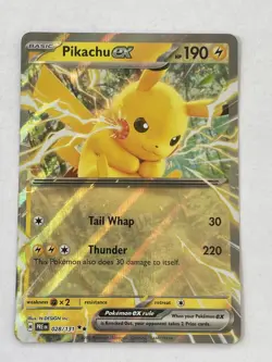 2025 Prismatic Evolutions Pikachu EX POKEMON #28/131 DOUBLE RARE - Image 1