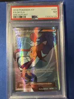 Pokemon TCG Skyla Breakpoint Holo Full Art Ultra Rare Trainer 122/122 PSA 7 - Image 1