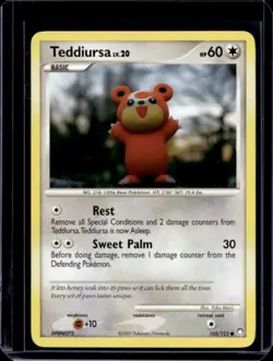 2007 Pokemon Diamond & Pearl Mysterious Treasures Teddiursa #105/123 - Image 1
