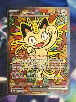 Meowth EX POR 121/088 Full Art Holo 170 HP Pokemon TCG English Cat Basic - Image 1