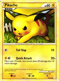 Pokemon TCG Pikachu 78/123 HS HeartGold & SoulSilver Regular LP - Image 1