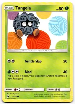 Tangela 1/214 Common Lost Thunder Pokemon Near Mint - Image 1