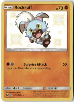 Rockruff, Pokemon Hidden Fates: Shiny Vault Shiny Holo Rare, SV23/SV94 NM - Image 1