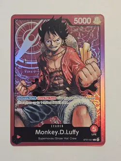 One Piece CCG Monkey.D.Luffy ST01-001 Foil Leader English - Image 1