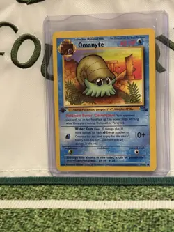 Pokemon TCG Omanyte 52/62 1st Edition Fossil Common WOTC Card - Image 1