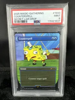 2025 MTG MAGIC THE GATHERING SECRET LAIR SPONGEBOB COUNTERSPELL FOIL PSA 9! - Image 1