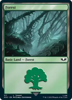 MTG Forest (317) (Surge Foil) [Warhammer 40,000] Foil Near Mint Magic - Image 1