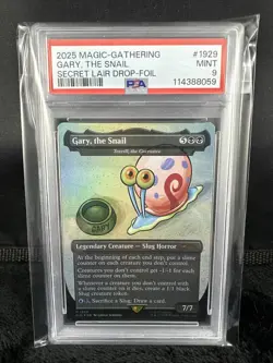 2025 MTG SECRET LAIR X SPONGEBOB 1929 GARY, THE SNAIL FOIL PSA 9 MINT - Image 1