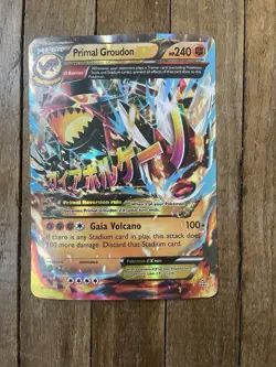 Pokemon TCG Primal Groudon EX 86/160 XY Ultra Rare Holo 240 HP Card jumbo - Image 1