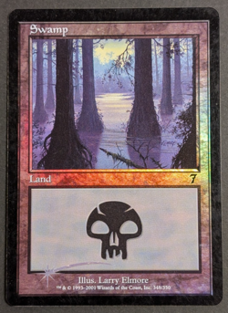 MTG Card - 1x Swamp (348) - Core Set Seventh (7th) Edition LP Vintage Foil Magic - Image 1