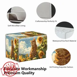 Strong Magnet Deck Box TCG MTG Card Case Organizer Sunflower Cat 200 Cards - Image 2