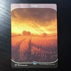 Plains Land Regular Full Art MTG Unstable #212 LP - Image 1