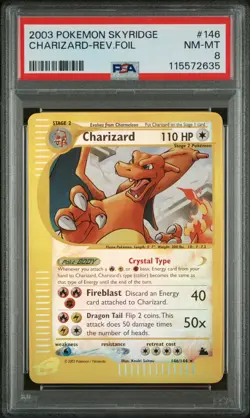 2003 Skyridge Crystal Charizard Reverse Holo PSA 8 NM - MINT Pokemon Card - Image 1