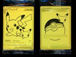 2021 Pokemon Celebrations Pikachu V & PokeBall Gold Promo Cards SWSH14 Ice Set B - Image 1