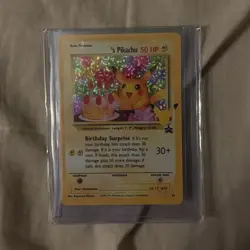 Pokemon Pikachu 24/53 Wotc Promo Holo Rare Card 50 HP Birthday Surprise - Image 1