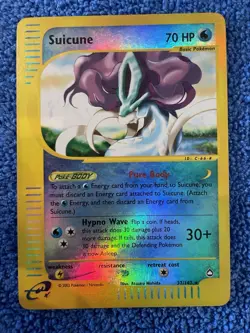 Suicune 37/147 Aquapolis Reverse Holo Rare Pokemon Card TCG 2002 Vintage - Image 1