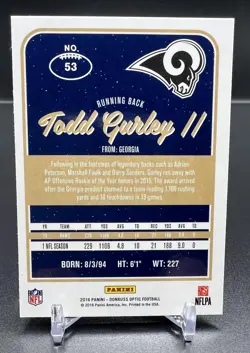 2016 Donruss Optic #53 Todd Gurley II Silver Holo Prizm Los Angeles Rams - Image 2