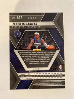 2024-25 Panini Mosaic Jaden Mcdaniels #101 Spectris GOLD FOTL /10 Timberwolves - Image 2