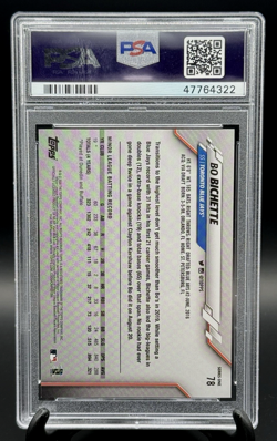 2020 Topps Series 1 Bo Bichette #78 Rookie Base PSA 9 Toronto Blue Jays RC - Image 2