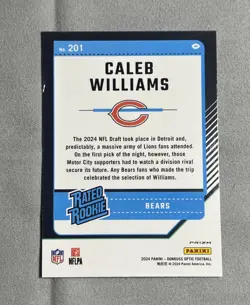 2024 DONRUSS OPTIC CALEB WILLIAMS HOLO RATED ROOKIE NO. 201 - Image 2