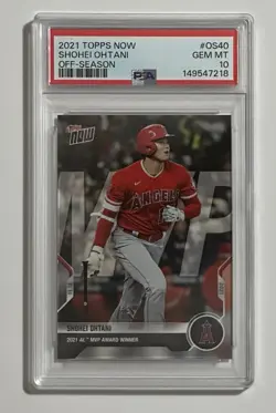 2021 Topps NOW Offseason #OS-40 Shohei Ohtani | PSA GM 10 - 2021 AL MVP - Image 1