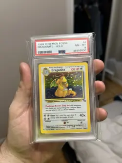 Dragonite Holo 4/62 Fossil Pokemon PSA 8 - Image 3