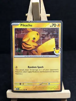 Pikachu 051/162 Pokemon Day 2026 Stamped Promo Cosmos Holo NM + Bonus Sleeve #2 - Image 2
