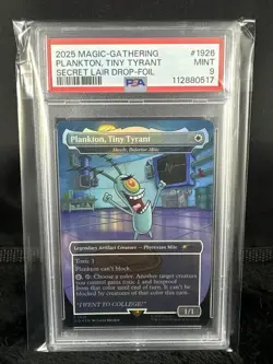 2025 MTG SECRET LAIR DROP FOIL #1926 PLANKTON, TINY TYRANT PSA 9 MINT - Image 1
