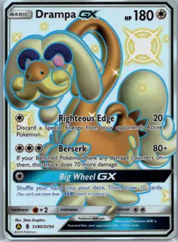 Drampa GX SV80/SV94 Shiny GX Rare Hidden Fates Shiny Vault Pokemon Holo NM - Image 1