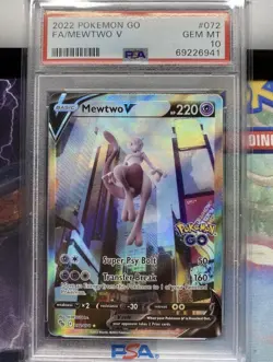 Pokemon Mewtwo v #72/78 Pokemon Go PSA 10 - Image 1