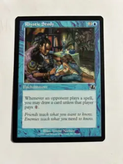 MTG Rhystic Study Prophecy Magic the Gathering NEVER PLAYED - Image 1
