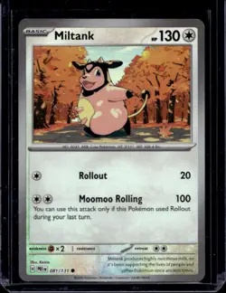 2025 Pokemon Prismatic Evolutions Miltank Reverse Holo Master Ball #081/131 - Image 1