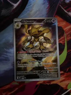 Pokemon TCG Alakazam EX Holo Ultra Rare Scarlet and Violet 009 Pokemon Center - Image 1