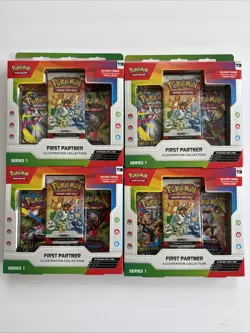 4 pack Pokemon First Partner Illustration Collection Series 1 Sealed NEW - Image 1