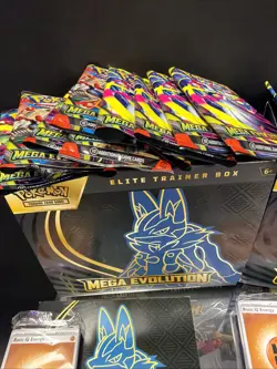 Pokemon Mega Evolution Elite Trainer Box Set Lucario & Gardevoir Empty w/ Guides - Image 4