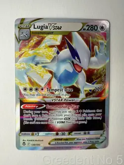Lugia VSTAR 139/195 Holo VSTAR Rare Silver Tempest Pokemon Near Mint - Image 1