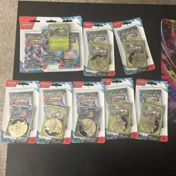 Lot Of 8 Pokemon Journey And Together 3 Pack Blister , 7 Coin Promo Packs - Image 5