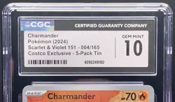 Charmander Reverse Holo 004/165 CGC 10 Gem M - 2023 Pokemon Scarlet & Violet 151 - Image 4