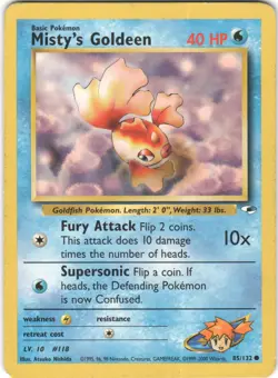 Misty's Goldeen 85/132 Common Gym Heroes Pokemon HP (Crease) - Image 1