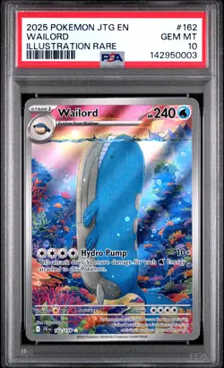 2025 POKEMON JTG EN-JOURNEY TOGETHER ILLUSTRATION RARE #162 WAILORD PSA 10 - Image 1