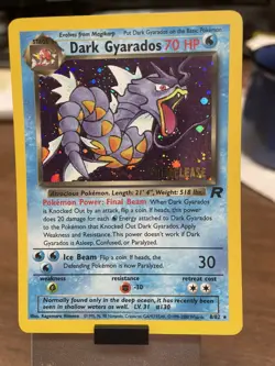 Pokemon TCG Dark Gyarados Holo Rare 8/82 Prerelease Holo 2000 Promo Unused - Image 1