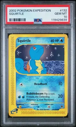 Pokemon Expedition Squirtle PSA 10 132/165 Regular New Cert - Image 1