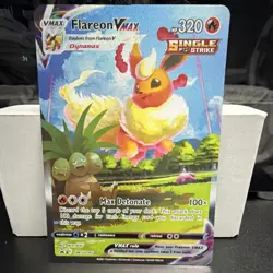 Oversized!! Pokemon Flareon VMAX SWSH180 Promo Full Art Single Strike Holo - Image 1