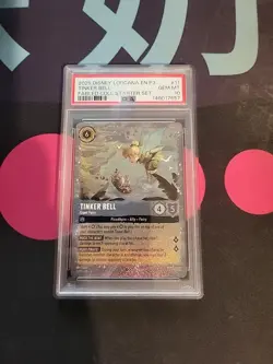 Tinker Bell Giant Fairy Glimmer Foil Promo Fabled Starter Disney Lorcana PSA 10 - Image 1