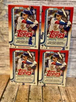 Lot of 4 2025 TOPPS UPDATE SERIES MLB BASEBALL CARDS Blaster Box 84 cards - Image 1