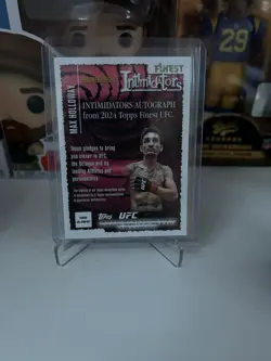 Max Holloway 2024 Topps Finest UFC Intimidators Auto Red Refractor On-Card - Image 2