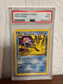 Tentacruel 44/62 Fossil Unlimited Uncommon Card PSA 9 (1999) - Image 1