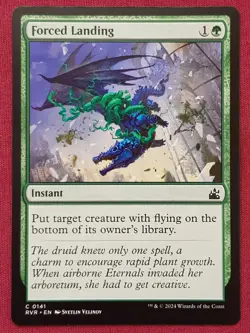 Magic The Gathering RAVNICA REMASTERED FORCED LANDING green card MTG - Image 1