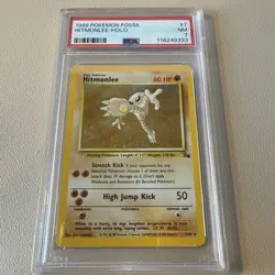 PSA 7 - 1999 Pokemon Fossil HITMONLEE HOLO #7 (9013) - Image 1