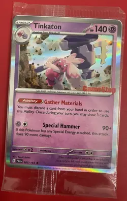 Pokemon Tinkaton 105/193 - Paldea Evolved Holo GameStop Promo (Sealed) - Image 1
